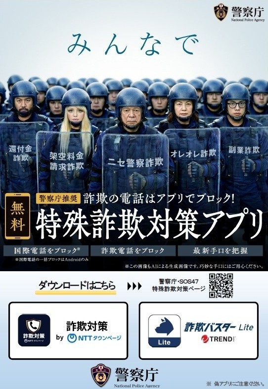 特殊詐欺等被害防止のための『警察庁推奨アプリ』周知